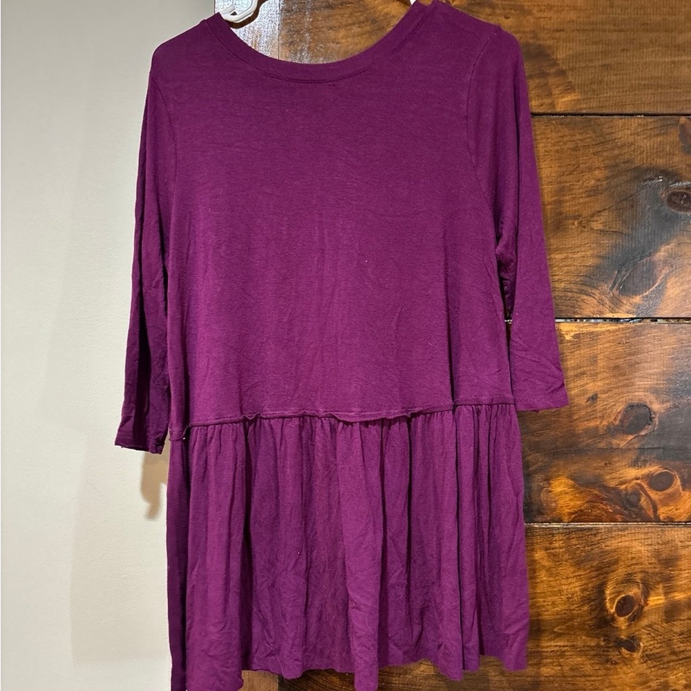 Zenana Outfitters Deep Purple Long Sleeve Top